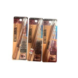 3 Maybelline Tattoo Studio Eye Liner Waterproof 36Hr Gel Pencil 980 Rose Quartz
